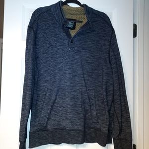 Mens G.H. Bass & Co. Blue Grey Button Up Pull Over Sweater Size XXL 2XL